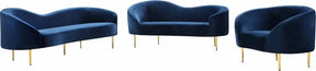 Ritz 3 Piece Living Room Set In Navy - 659Navy-S-3Set | Meridian