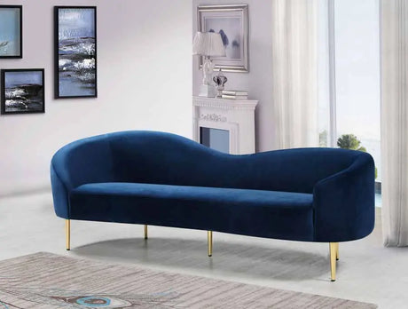 Meridian Furniture - Ritz 3 Piece Living Room Set In Navy - 659Navy-S-3Set