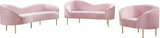 Meridian Furniture - Ritz 3 Piece Living Room Set In Pink - 659Pink-S-3Set