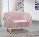 Meridian Furniture - Ritz 3 Piece Living Room Set In Pink - 659Pink-S-3Set