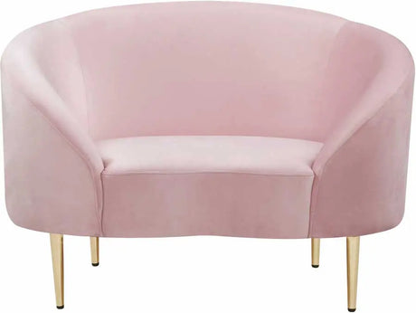 Meridian Furniture - Ritz 3 Piece Living Room Set In Pink - 659Pink-S-3Set