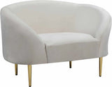 Meridian Furniture - Ritz Velvet Chair In Cream - 659Cream-C