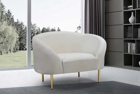 Meridian Furniture - Ritz Velvet Chair In Cream - 659Cream-C