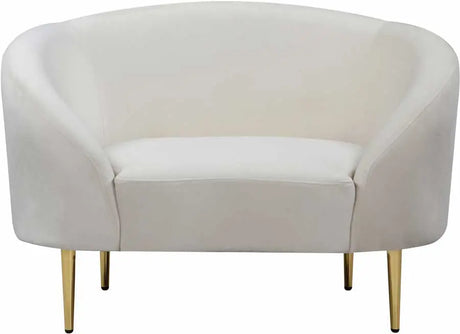 Meridian Furniture - Ritz Velvet Chair In Cream - 659Cream-C