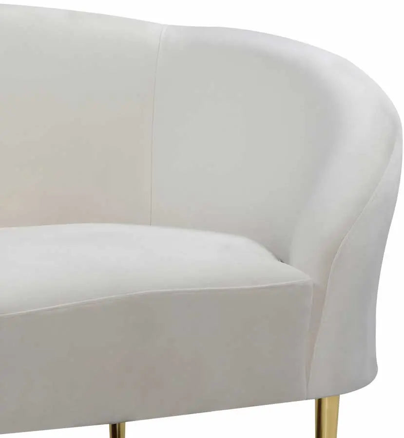 Meridian Furniture - Ritz Velvet Chair In Cream - 659Cream-C