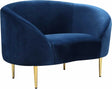Ritz Velvet Chair In Navy - 659Navy-C | Meridian