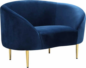 Ritz Velvet Chair In Navy - 659Navy-C | Meridian