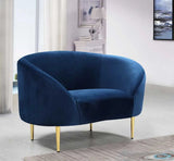 Meridian Furniture - Ritz Velvet Chair In Navy - 659Navy-C