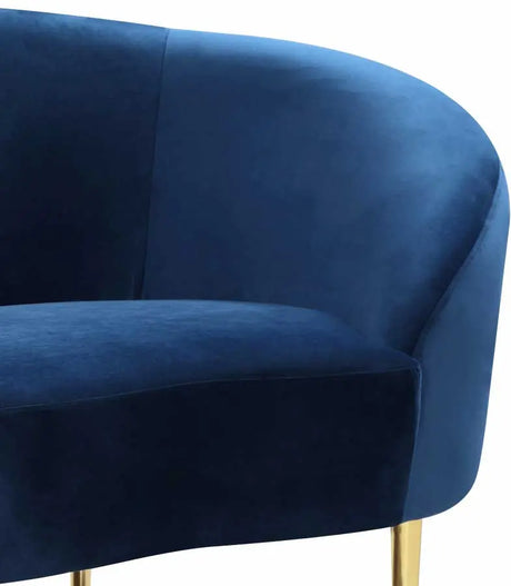 Meridian Furniture - Ritz Velvet Chair In Navy - 659Navy-C