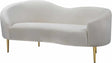 Ritz Velvet Loveseat In Cream - 659Cream-L | Meridian