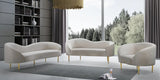 Meridian Furniture - Ritz Velvet Loveseat In Cream - 659Cream-L