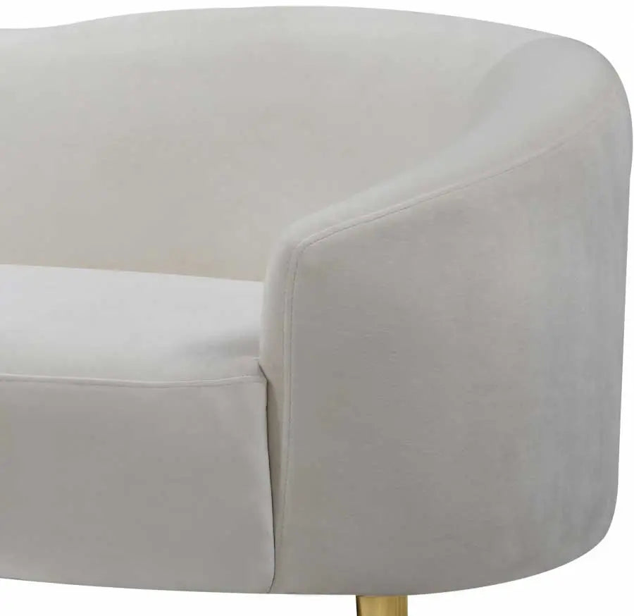 Meridian Furniture - Ritz Velvet Loveseat In Cream - 659Cream-L