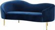 Ritz Velvet Loveseat In Navy - 659Navy-L | Meridian