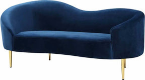 Ritz Velvet Loveseat In Navy - 659Navy-L | Meridian