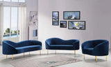 Meridian Furniture - Ritz Velvet Loveseat In Navy - 659Navy-L