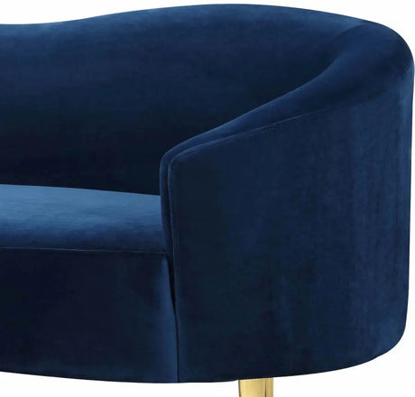 Meridian Furniture - Ritz Velvet Loveseat In Navy - 659Navy-L