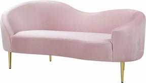 Ritz Velvet Loveseat In Pink - 659Pink-L | Meridian