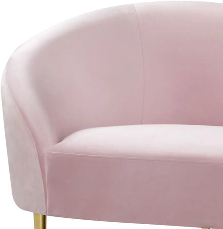 Meridian Furniture - Ritz Velvet Loveseat In Pink - 659Pink-L