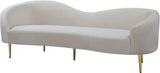 Meridian Furniture - Ritz Velvet Sofa In Cream - 659Cream-S