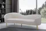 Meridian Furniture - Ritz Velvet Sofa In Cream - 659Cream-S