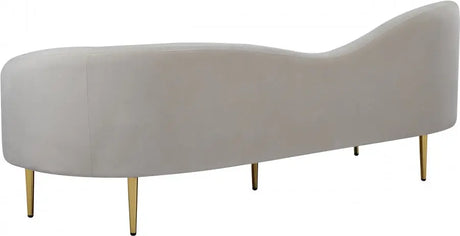 Meridian Furniture - Ritz Velvet Sofa In Cream - 659Cream-S