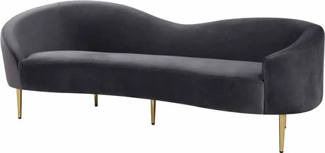 Meridian Furniture - Ritz Velvet Sofa In Grey - 659Grey-S