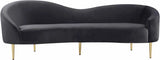 Meridian Furniture - Ritz Velvet Sofa In Grey - 659Grey-S