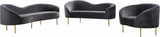 Meridian Furniture - Ritz Velvet Sofa In Grey - 659Grey-S