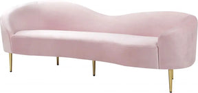 Ritz Velvet Sofa In Pink - 659Pink-S | Meridian