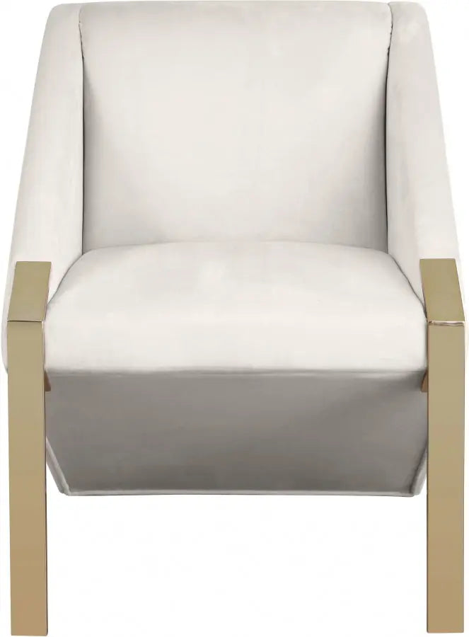 Meridian Furniture - Rivet Accent Chair In Cream - 593Cream