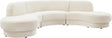 Rosa Velvet 3 Piece Sectional In Cream - 628Cream-Sectional | Meridian