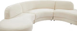 Meridian Furniture - Rosa Velvet 3 Piece Sectional In Cream - 628Cream-Sectional