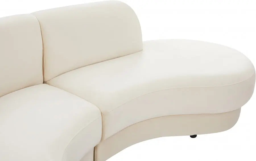 Meridian Furniture - Rosa Velvet 3 Piece Sectional In Cream - 628Cream-Sectional