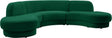 Rosa Velvet 3 Piece Sectional In Green - 628Green-Sectional | Meridian