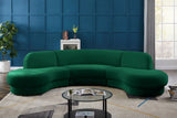 Meridian Furniture - Rosa Velvet 3 Piece Sectional In Green - 628Green-Sectional