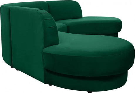 Meridian Furniture - Rosa Velvet 3 Piece Sectional In Green - 628Green-Sectional