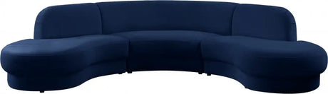 Meridian Furniture - Rosa Velvet 3 Piece Sectional In Navy - 628Navy-Sectional