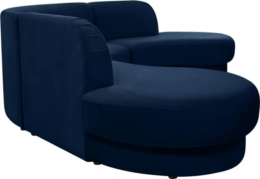 Meridian Furniture - Rosa Velvet 3 Piece Sectional In Navy - 628Navy-Sectional