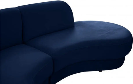 Meridian Furniture - Rosa Velvet 3 Piece Sectional In Navy - 628Navy-Sectional