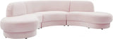 Meridian Furniture - Rosa Velvet 3 Piece Sectional In Pink - 628Pink-Sectional