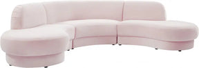 Rosa Velvet 3 Piece Sectional In Pink - 628Pink-Sectional | Meridian