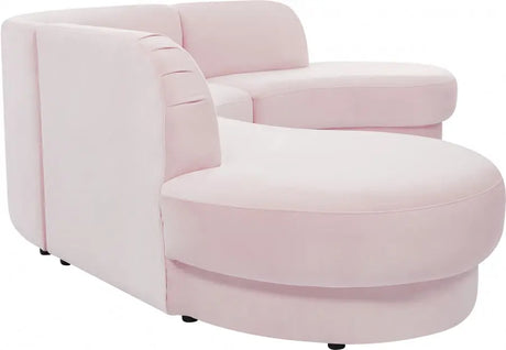 Meridian Furniture - Rosa Velvet 3 Piece Sectional In Pink - 628Pink-Sectional