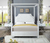 Meridian Furniture - Rowan Velvet Queen Bed In White - Rowanwhite-Q