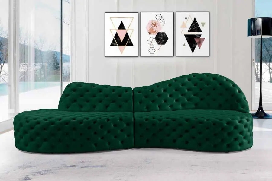 Meridian Furniture - Royal 2 Piece Sectional In Green - 654Green-Sectional