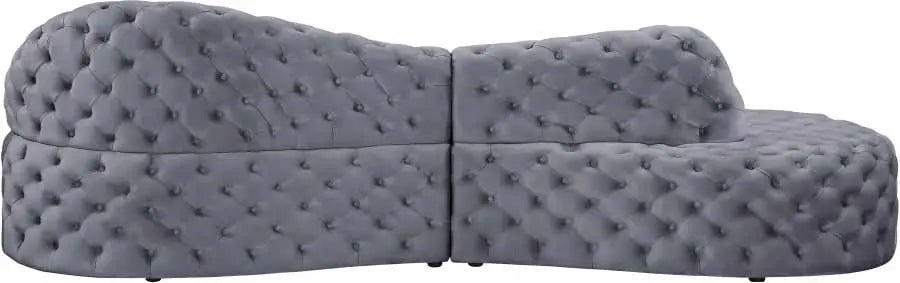 Meridian Furniture - Royal 2 Piece Sectional In Grey - 654Grey-Sectional