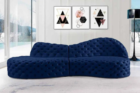 Meridian Furniture - Royal 2 Piece Sectional In Navy - 654Navy-Sectional