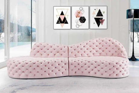 Meridian Furniture - Royal 2 Piece Sectional In Pink - 654Pink-Sectional