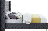 Meridian Furniture - Savan Velvet King Bed In Grey - Savangrey-K