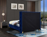 Meridian Furniture - Savan Velvet King Bed In Navy - Savannavy-K