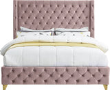 Meridian Furniture - Savan Velvet King Bed In Pink - Savanpink-K